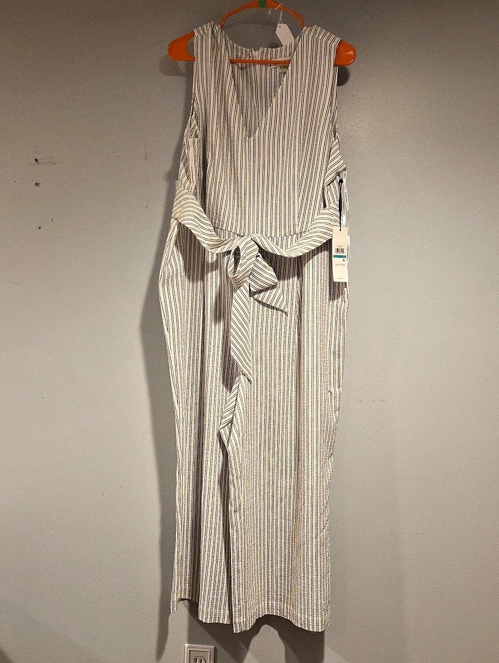 153. NWT Calvin Klein Striped Jumper White & Blue Size 16 *READ Below*